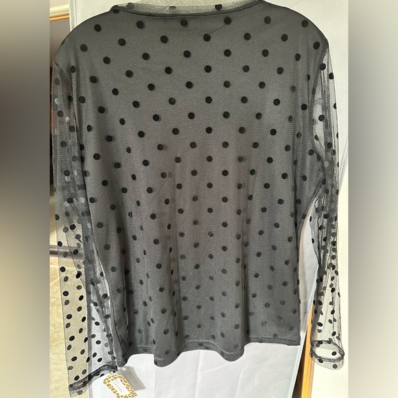 Interplay Couture top with sheer sleeves. Brand new. Never worn. - Picture 3 of 7